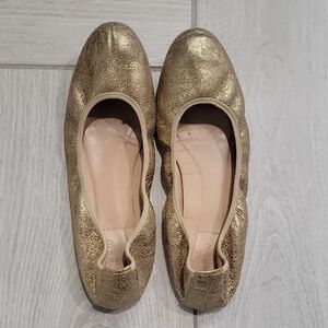 J Crew Size 10 Metallic Gold Flats